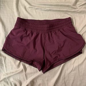 Maroon lululemon running shorts